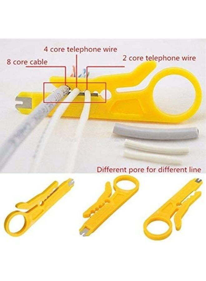 My souq Portable Mini Wire Stripper and Cutter for Network Cables - Yellow - Image 2